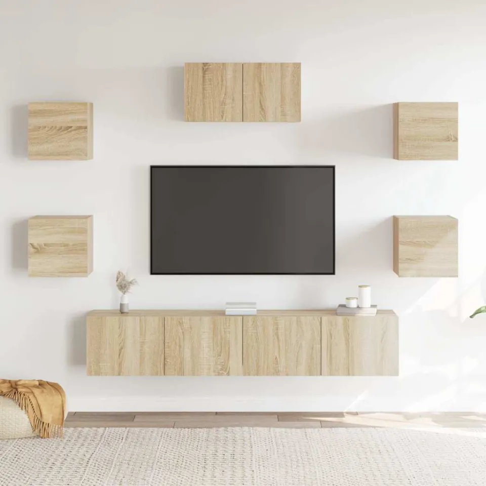 vidaXL 7-delige Tv-meubelset bewerkt hout sonoma eikenkleurig, foto 3