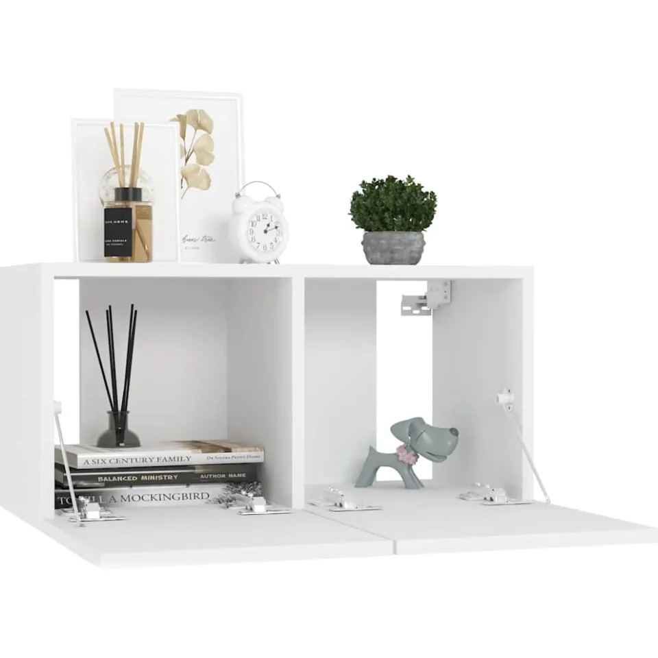 vidaXL 8-delige Tv-meubelset bewerkt hout wit, foto 4