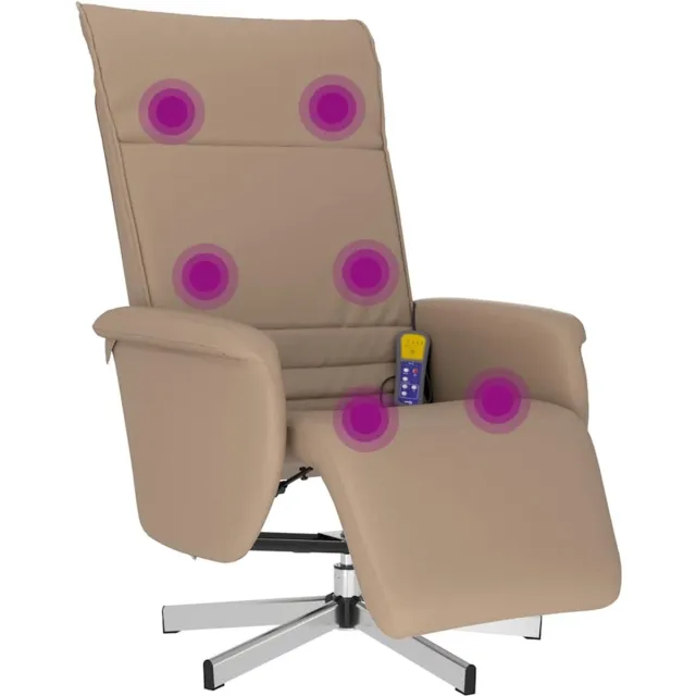 vidaXL Massagestoel - verstelbaar - met - voetensteun - kunstleer - cappuccino
