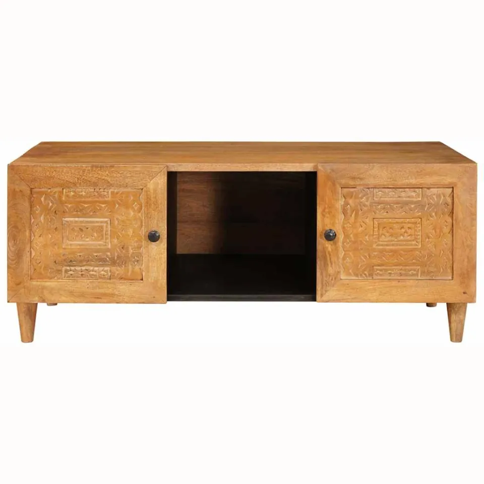 vidaXL Salontafel Licht Bruin 100 x 54 x 40 cm Massief Mango Hout, foto 3
