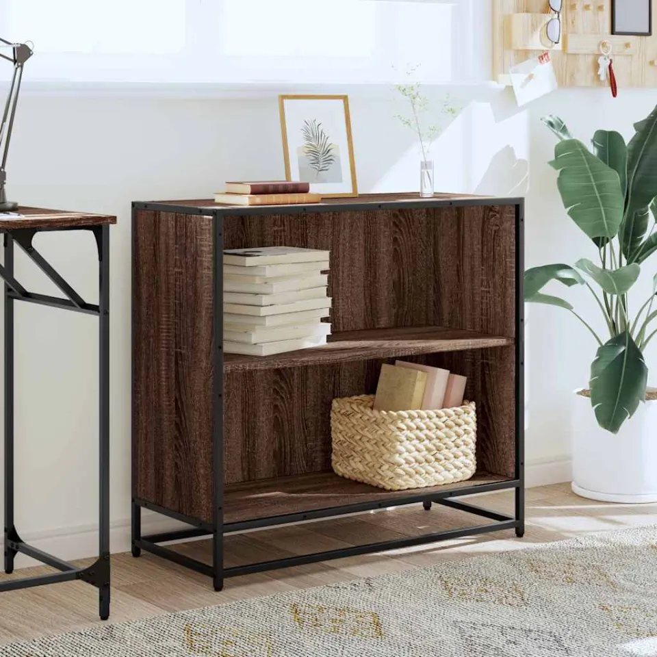 vidaXL Boekenkast 80,5x35x76 cm bewerkt hout bruin eikenkleur, foto 2