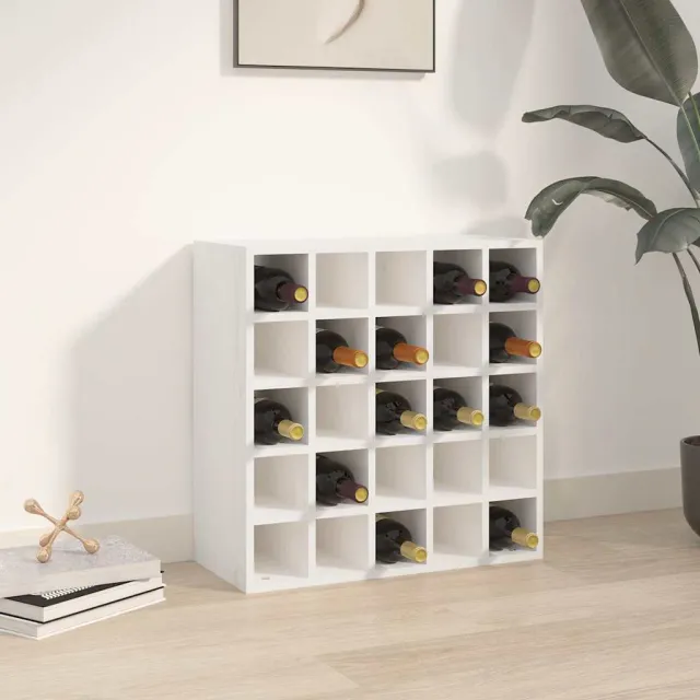 vidaXL Wijnkast Wit 56x25x56 cm Massief grenenhout, foto 2