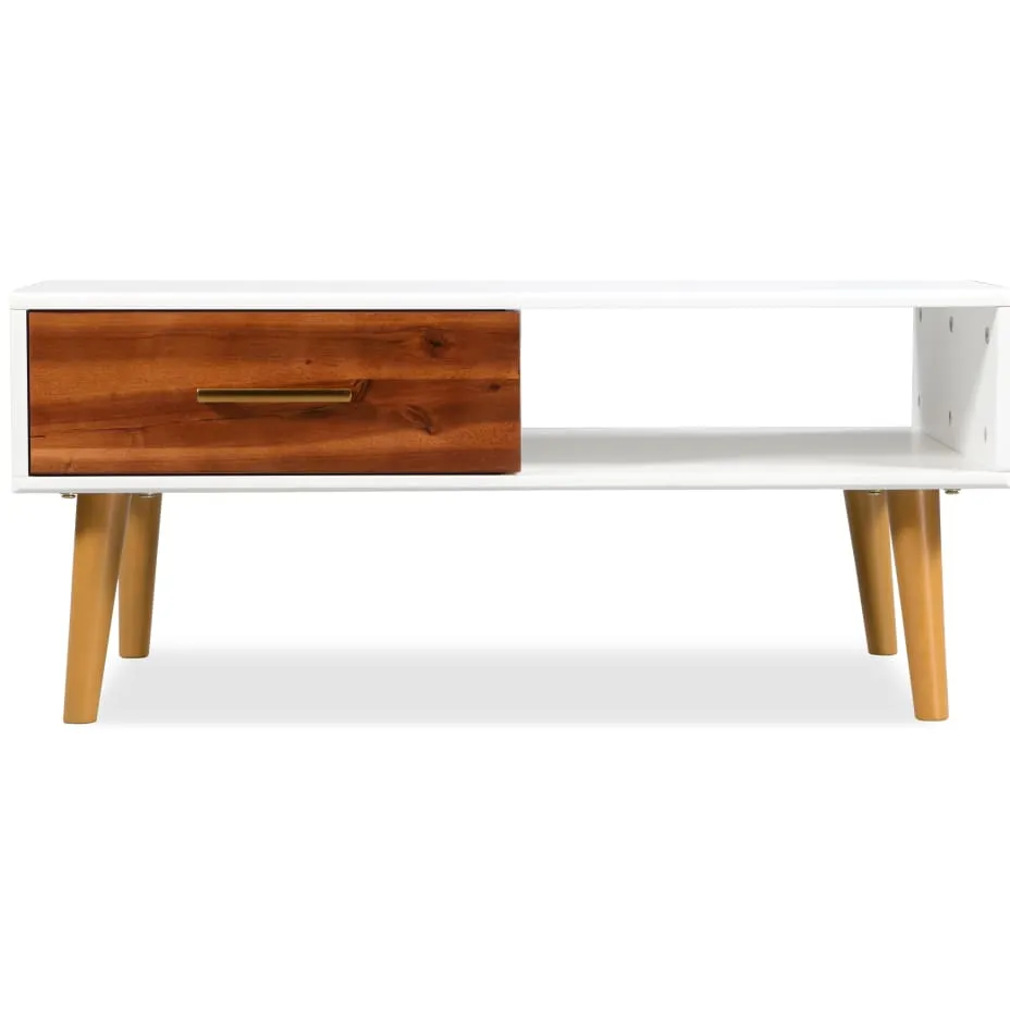 vidaXL Salontafel 90x50x40 cm massief acaciahout bruin, foto 2
