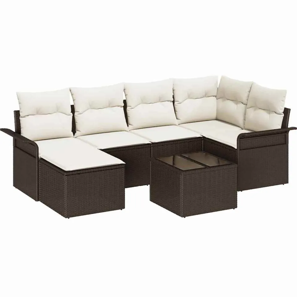 vidaXL Tuin Sofa Set 7 st Bruin poly rattan