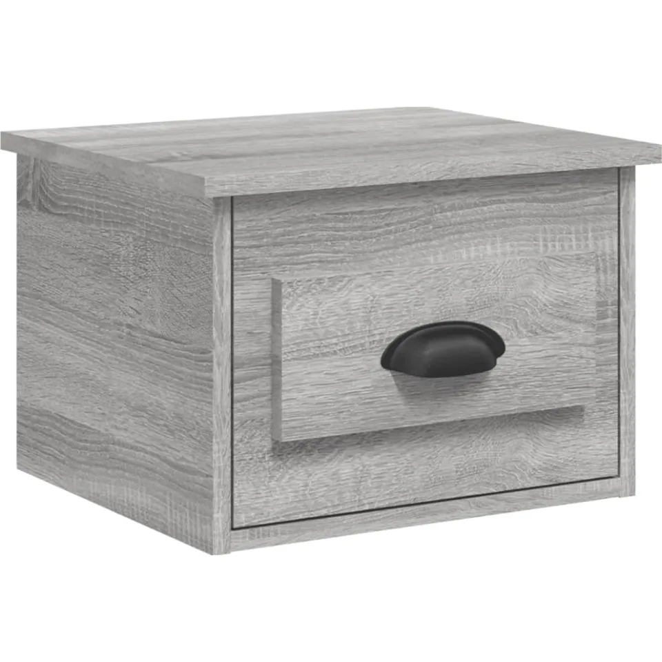 vidaXL Nachtkastjes 2 st wandgemonteerd 41,5x36x28 cm grijs sonoma, foto 4