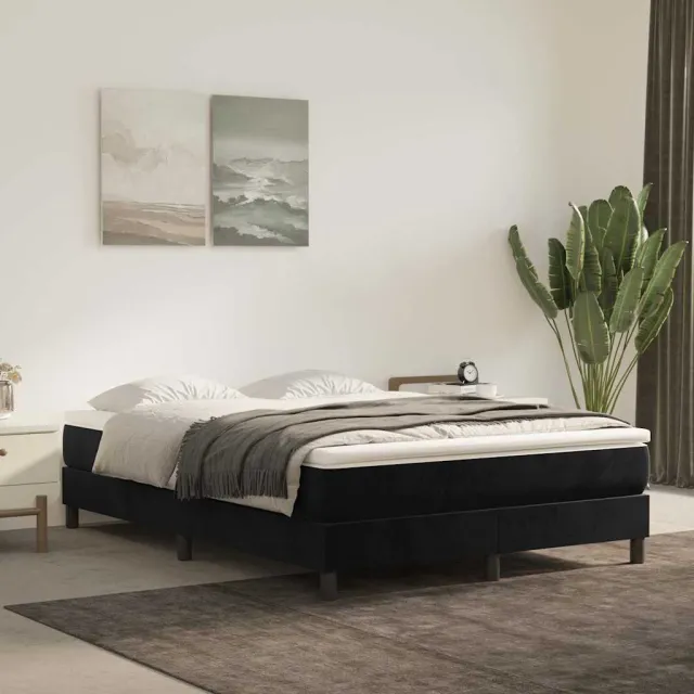 vidaXL Pocketveringmatras medium 140x200x20 cm fluweel zwart