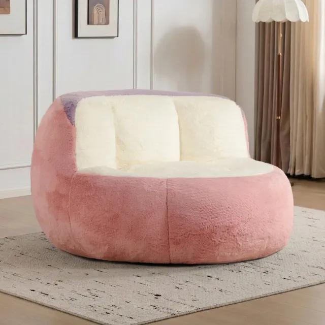 MODENUIT Zitzak - 106 x 110 x 77 cm - Met Rugleuning en Schuim - Voor Binnen - Imitatiebont - Meerkleurig Multicolor