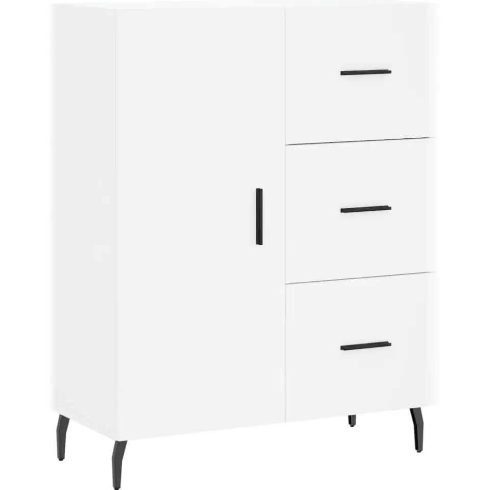 vidaXL Dressoir 69,5x34x90 cm bewerkt hout wit, foto 3
