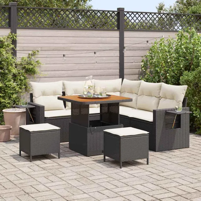 vidaXL Tuin Sofa Set 8 st Zwart poly rattan