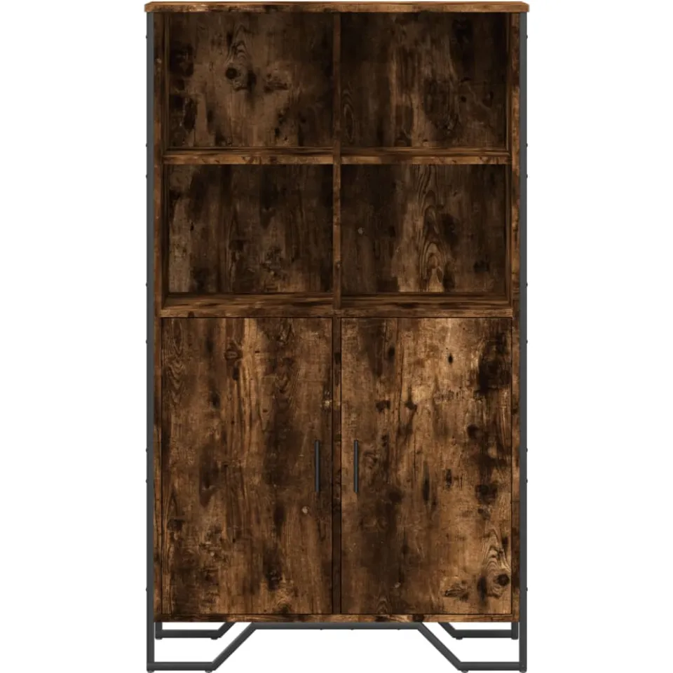 vidaXL Hoge kast 79,5x35,5x137,5 cm bewerkt hout gerookt eikenkleurig, foto 3