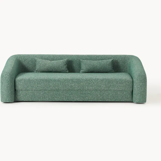 Westwing Collection Bouclé slaapbank Eliot (3-zits) Groen