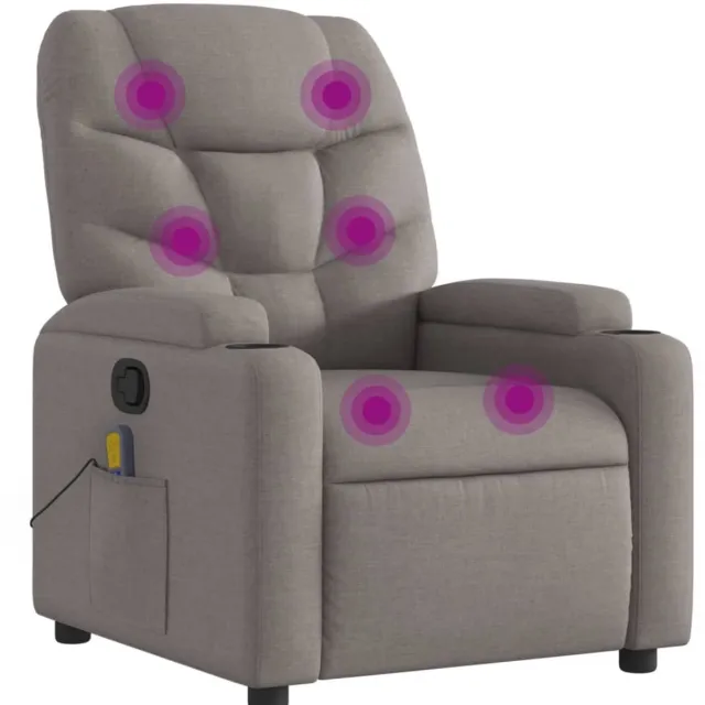 vidaXL Massagestoel - verstelbaar - stof - taupe