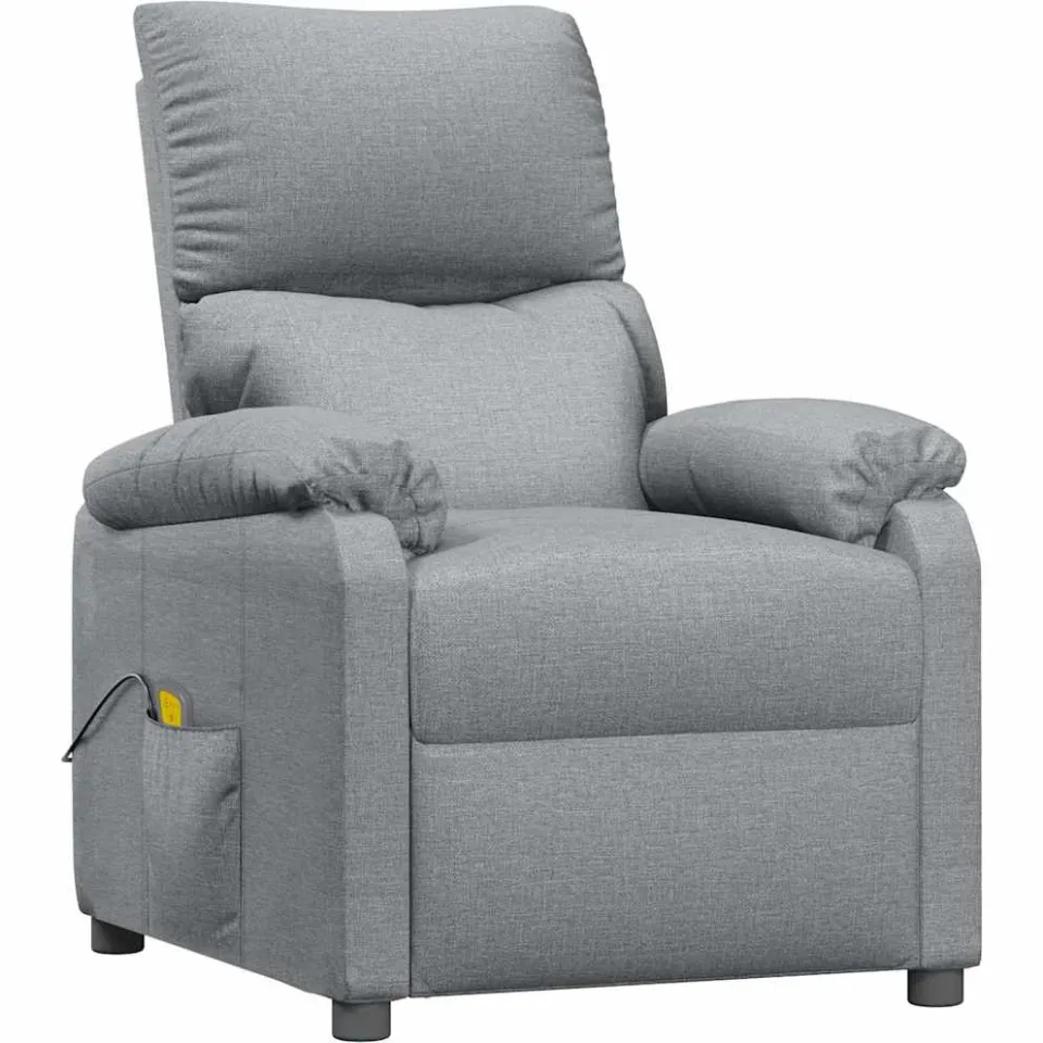 vidaXL Massagestoel stof lichtgrijs, foto 3