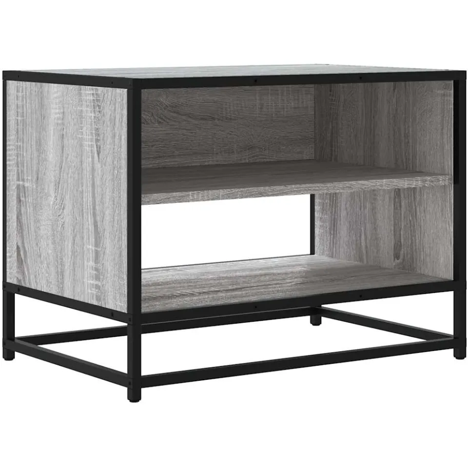 vidaXL Tv-meubel 61x40x46 cm bewerkt hout metaal grijs sonoma eiken, foto 3