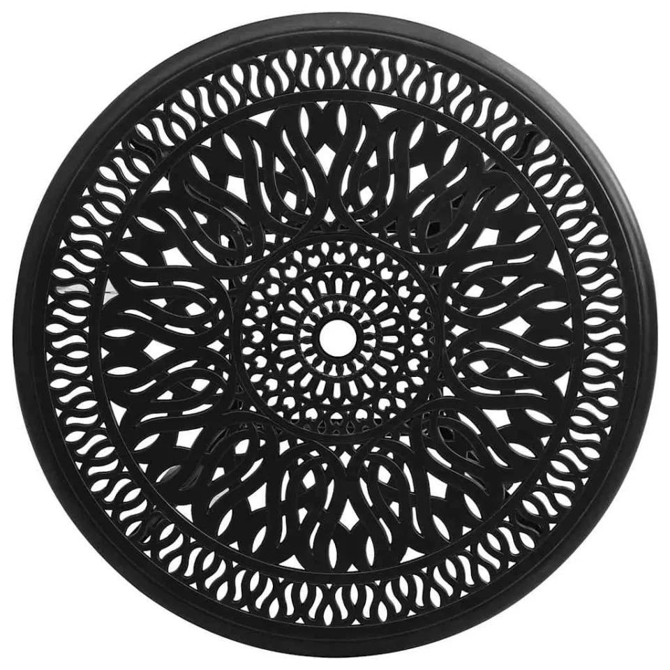 vidaXL Tuintafel 90x90x74 cm gietaluminium zwart, foto 3