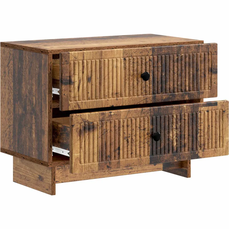 vidaXL Nachtkastje Oud hout 62 x 34,5 x 47,5 cm Bewerkt hout bruin, foto 3
