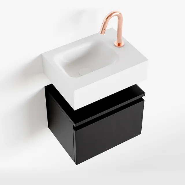 Mondiaz ANDOR 40cm toiletmeubel urban. LEX 40cm wastafel talc links 1 kraangat