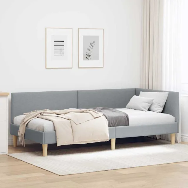vidaXL Hoekbedframe Lichtgrijs 80 x 200 cm Stof