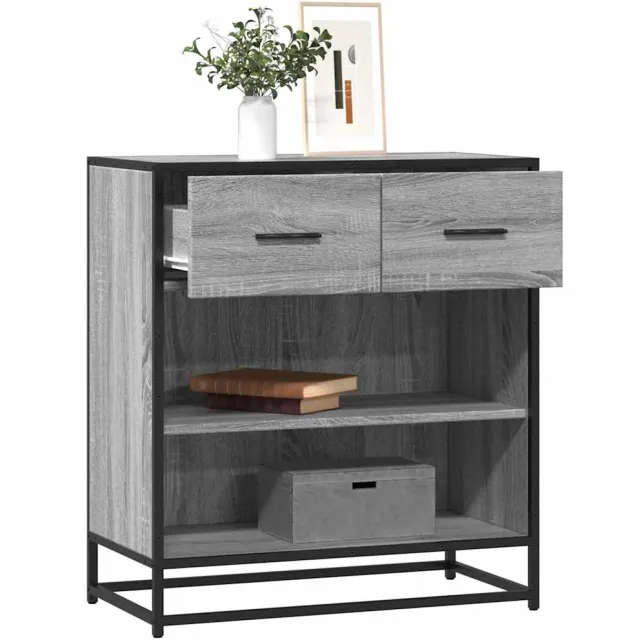 vidaXL Dressoir 68x35x76 cm bewerkt hout grijs sonoma eikenkleurig