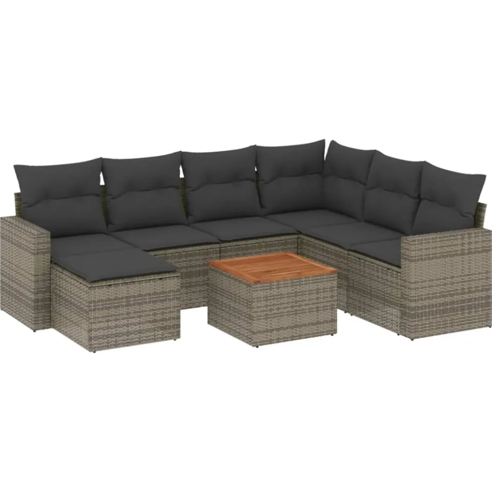 vidaXL Patio Sofa Set 8-zits Grey and Dark Grey, foto 3