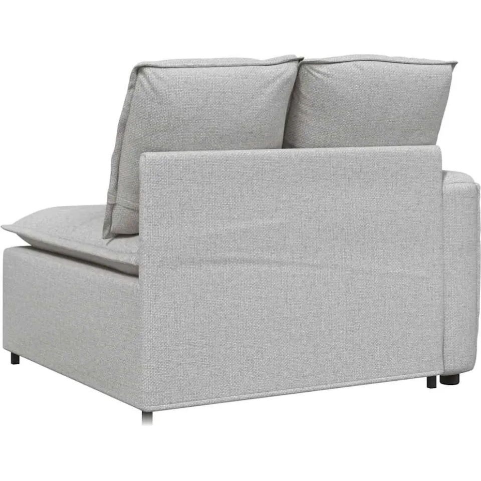 vidaXL Modulaire bank Armleuning eindmodule met kussens 100 cm grijs, foto 4