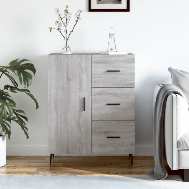 vidaXL Dressoir 69,5x34x90 cm bewerkt hout grijs sonoma eikenkleurig, foto 2