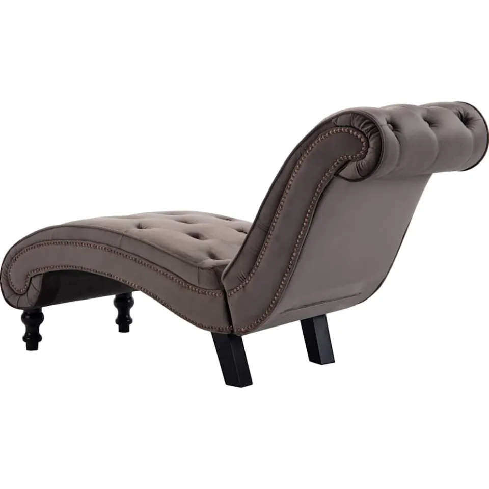 vidaXL Chaise longue fluweel grijs, foto 4
