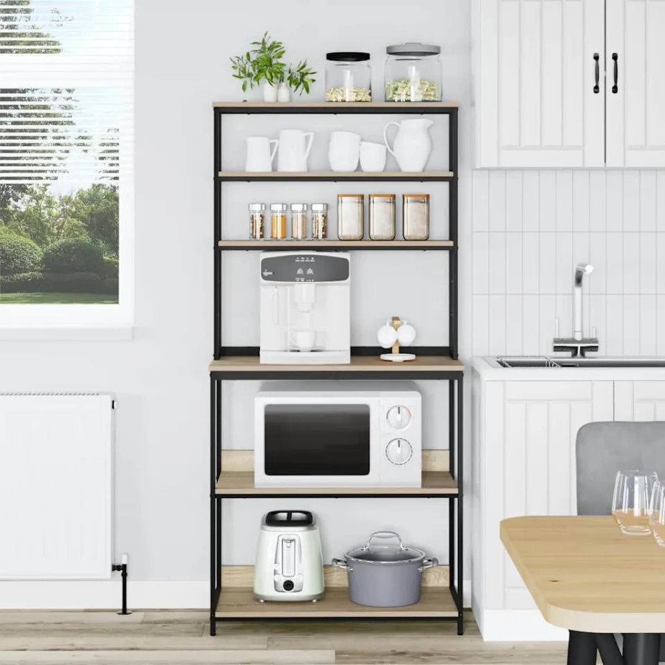 vidaXL Keukenplank 5-laags 80 x 40 x 168 cm Bewerkt hout Sonoma Eiken, foto 4