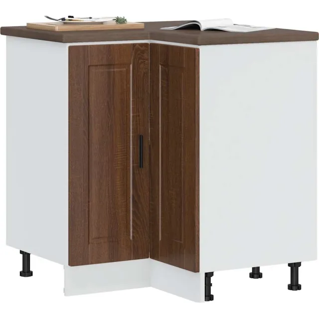 vidaXL Keuken hoekonderkast "Porto" bewerkt hout bruin eikenkleur