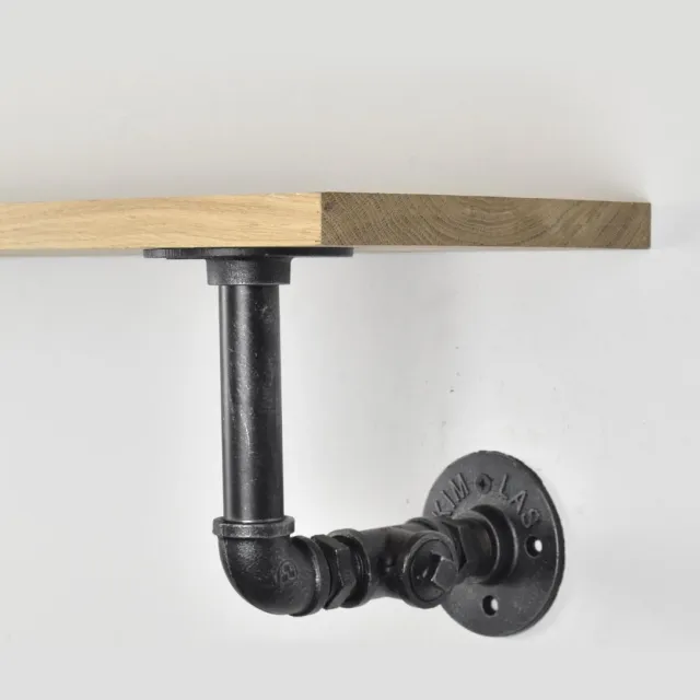 Barnwoodweb Stalen Plankdragers 'Pipe' - 17x18 cm - Industrieel Design in Mat Zwart - Inclusief Bevestigingsmateriaal- Stalen Schapdragers