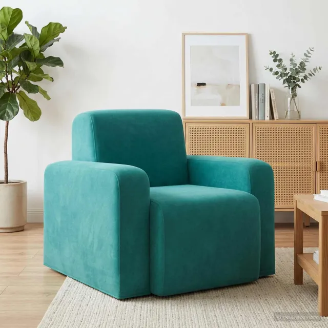 vidaXL Fauteuil Turquoise fluweel
