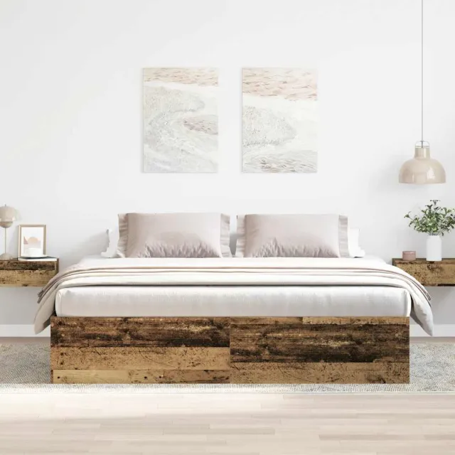 vidaXL Bedframe zonder matras 200x200 cm bewerkt hout oud hout bruin