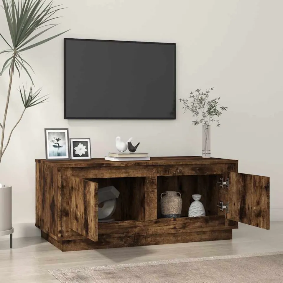 vidaXL Salontafel 102x50x44 cm bewerkt hout gerookt eikenkleurig, foto 3