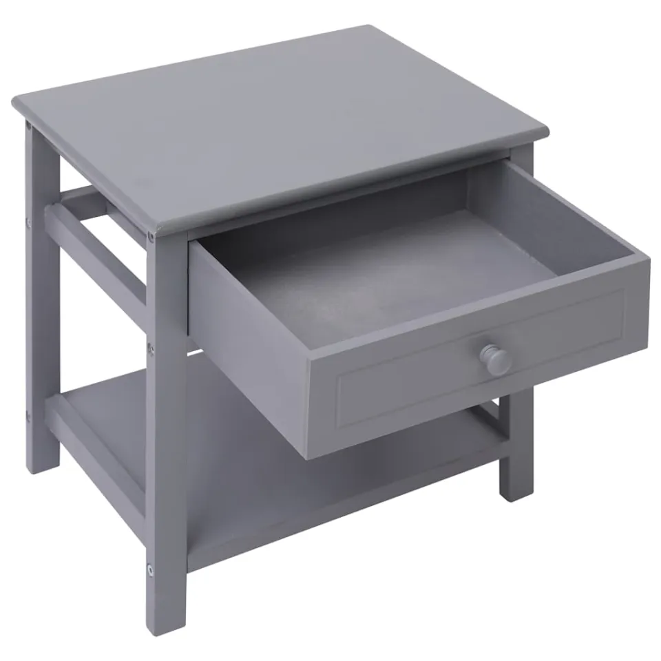 vidaXL Nachtkastje 40x29x42 cm paulowniahout grijs