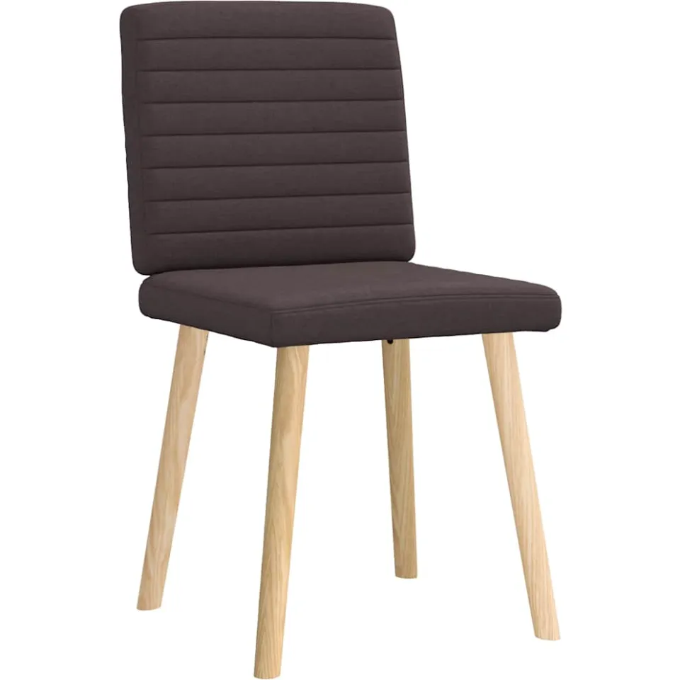 vidaXL Eetkamerstoelen 2 st stof donkerbruin