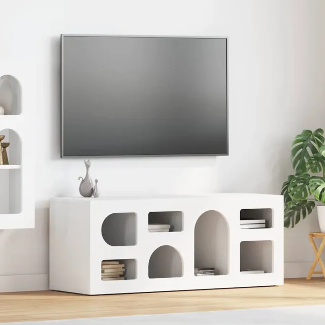 vidaXL TV-kast ELST 100 x 35 x 40 cm Wit Bewerkt hout, foto 2