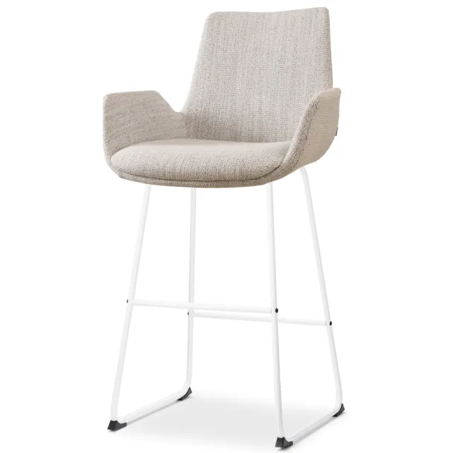 Nolon Nino-Eef barkruk beige gemêleerd - wit onderstel - 75 cm