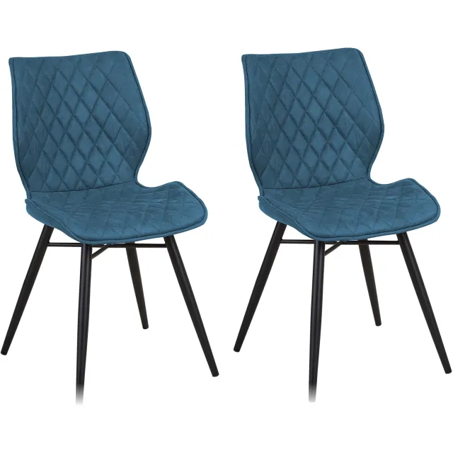 Beliani LISLE - Eetkamerstoel - Groenblauw - Polyester