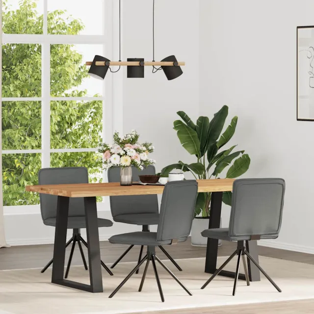vidaXL Eetkamerstoelen 4 st stof donkergrijs