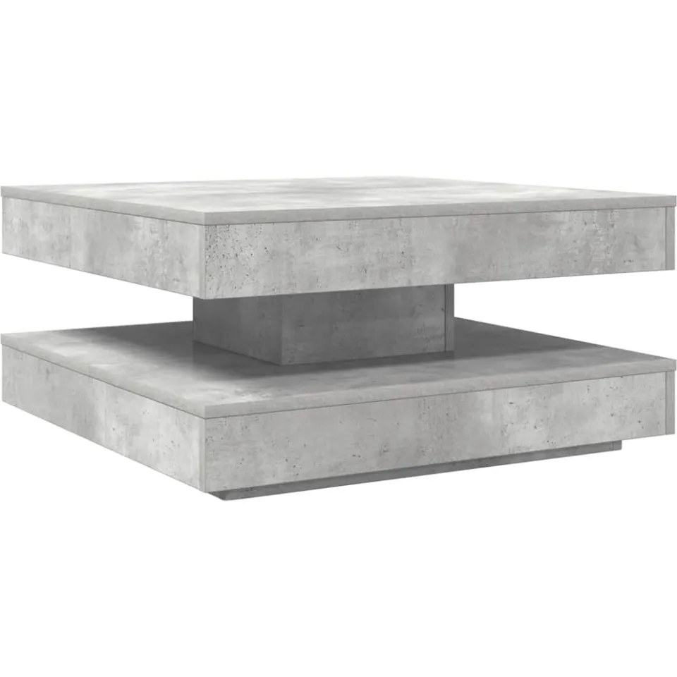 vidaXL Salontafel 360 graden draaibaar 70x70x34,5 cm betongrijs grijs, foto 3