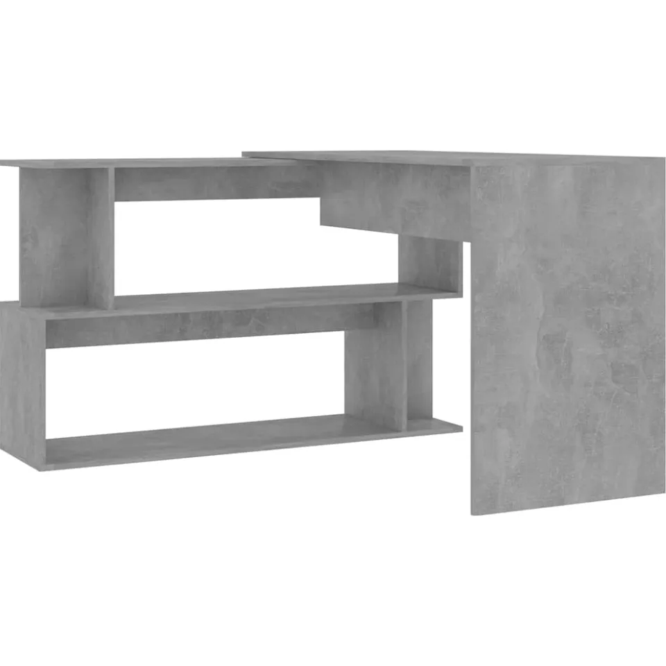 vidaXL Hoekbureau 200x50x76 cm bewerkt hout betongrijs grijs, foto 3
