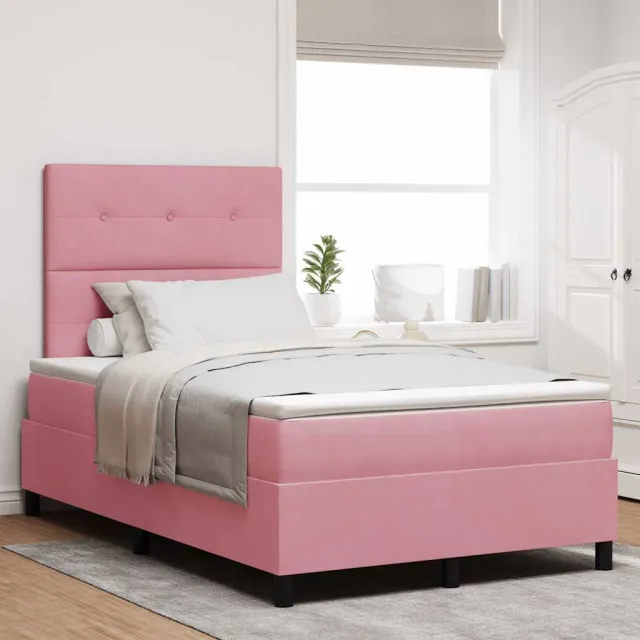 vidaXL LED Box Spring Bed Lichtgrijs 120 x 200 cm Fluweel