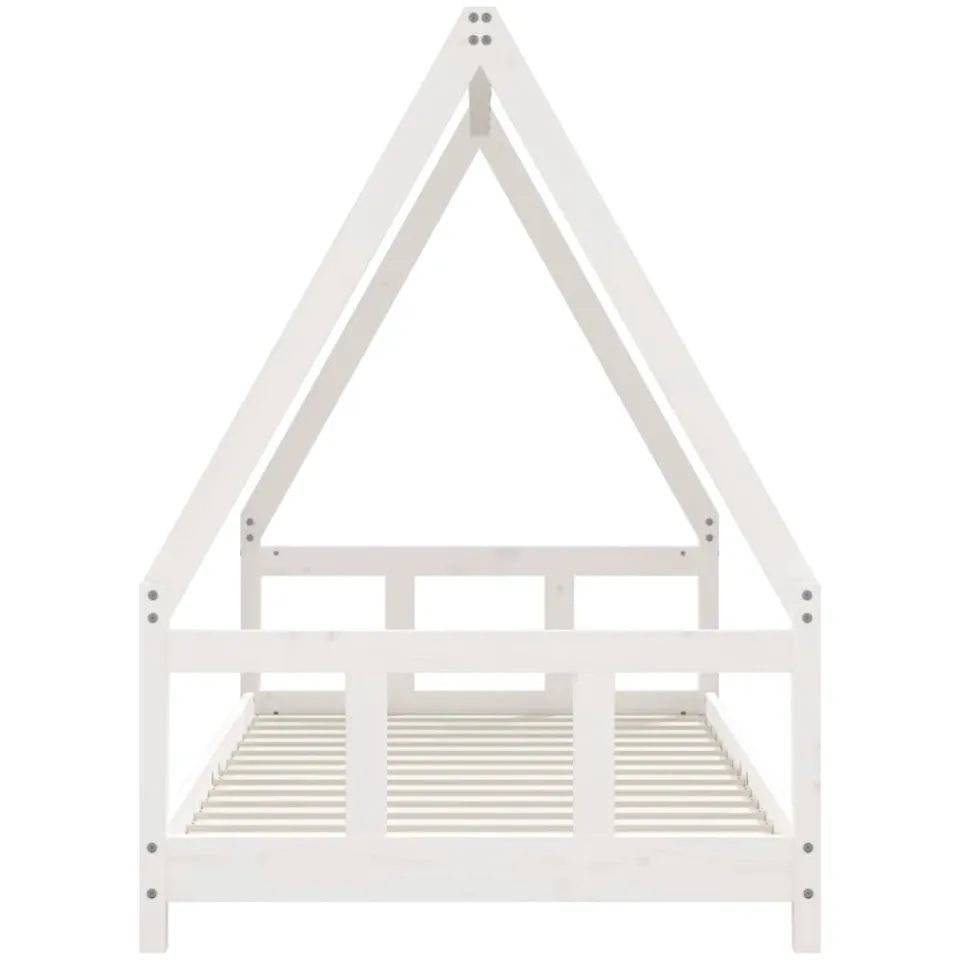 vidaXL Kinderbedframe 90x190 cm massief grenenhout wit, foto 3