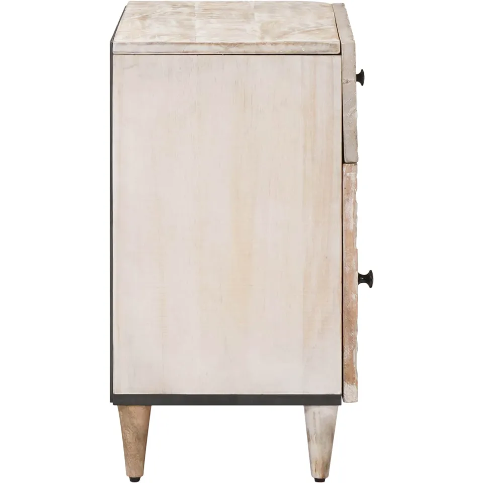 vidaXL Bed kast Wit 50 x 33 x 60 cm Massief Mango Hout, foto 4