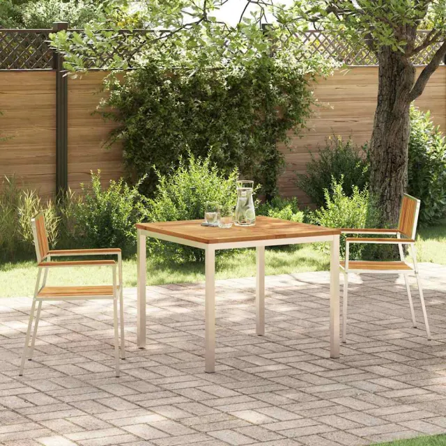 vidaXL Buiten eettafelset 3 st 90 x 90 x 75 cm bruin, foto 2