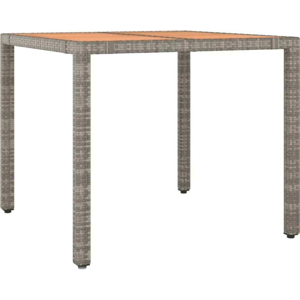 vidaXL 5-delige Bistroset met kussens poly rattan grijs, foto 4