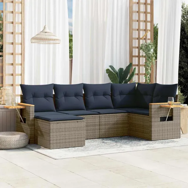 vidaXL Patio Sofa Set 6-zits Grey, foto 2