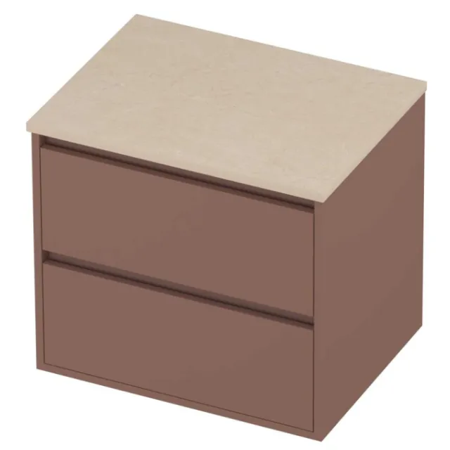 Proline Deck Badmeubelset Hardsteen Greeploos Symmetrisch 60x46x54 cm Sand Stone Beauty Blush Rosé Goud