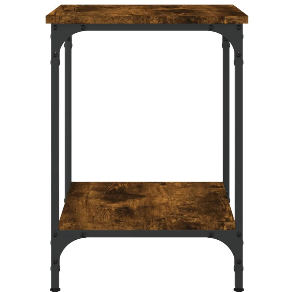 vidaXL Salontafel 40x40x55 cm bewerkt hout gerookt eikenkleurig Bruin