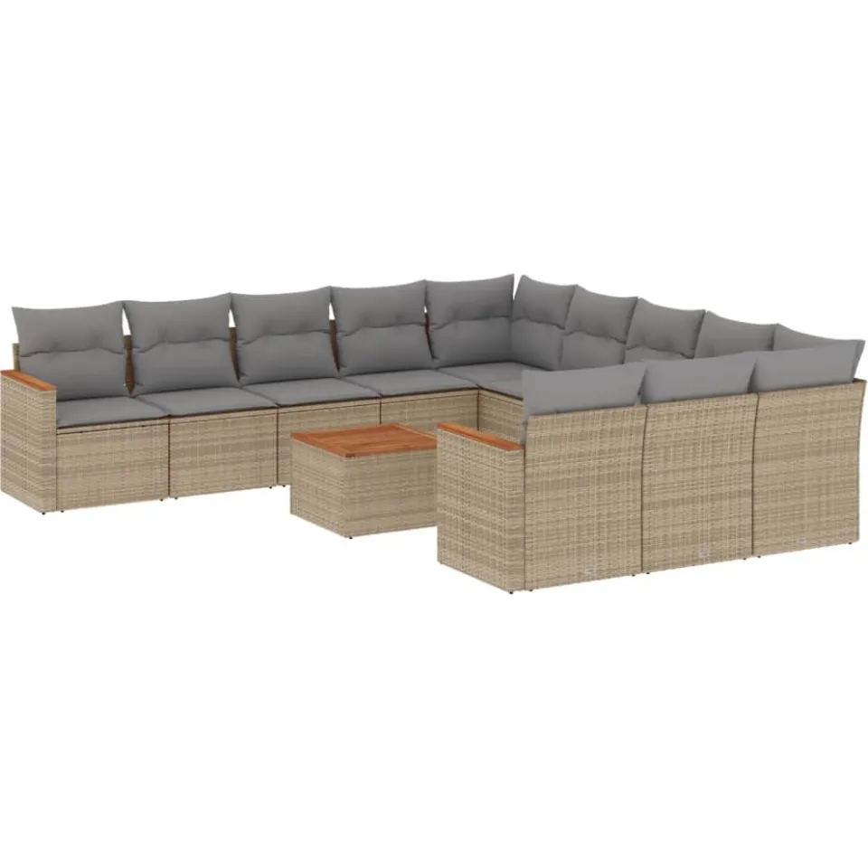 vidaXL Patio Sofa Set 10-zits Beige and Grey, foto 3